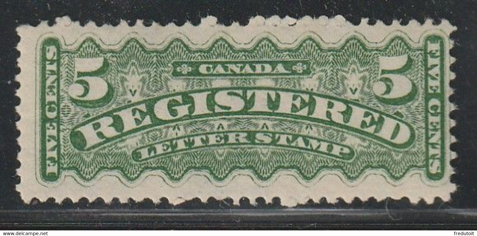 CANADA - Timbres Pour Lettres Chargées : N°2 ** (1875-88) 5c Vert Jaune - Aangetekend