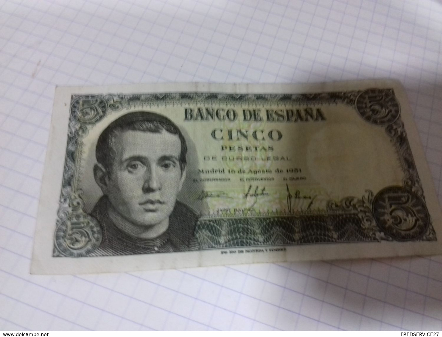 BILLET 5 PESETAS 1951 - 5 Pesetas