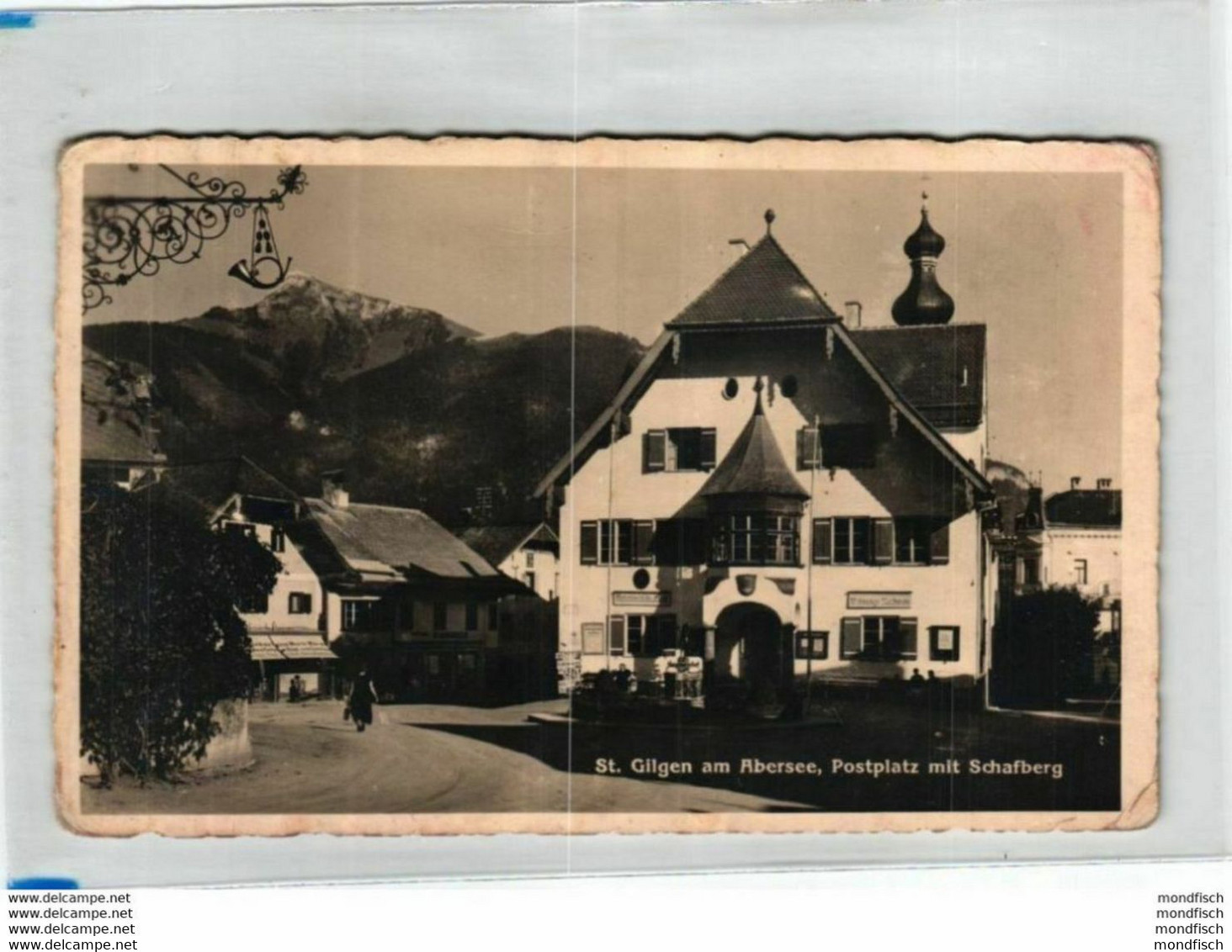 St. Gilgen Am Abersee 1941 - Postplatz Mit Schafberg - St. Gilgen