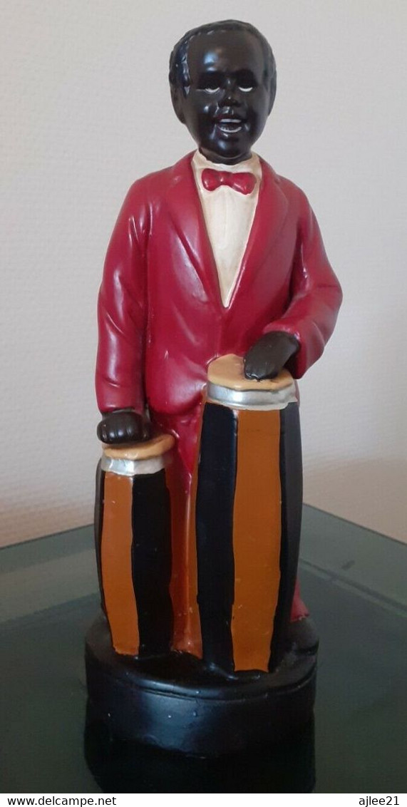 Statue En Céramique. Joueur De Gonga De Jazz. 24 Cm. - Sonstige & Ohne Zuordnung