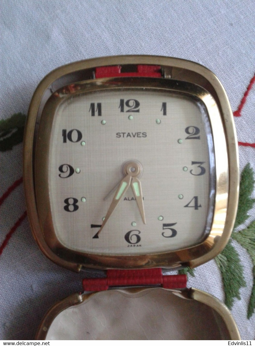 Vintage Staves Traveling Pocket Alarm Watch Japan Working - Wekkers