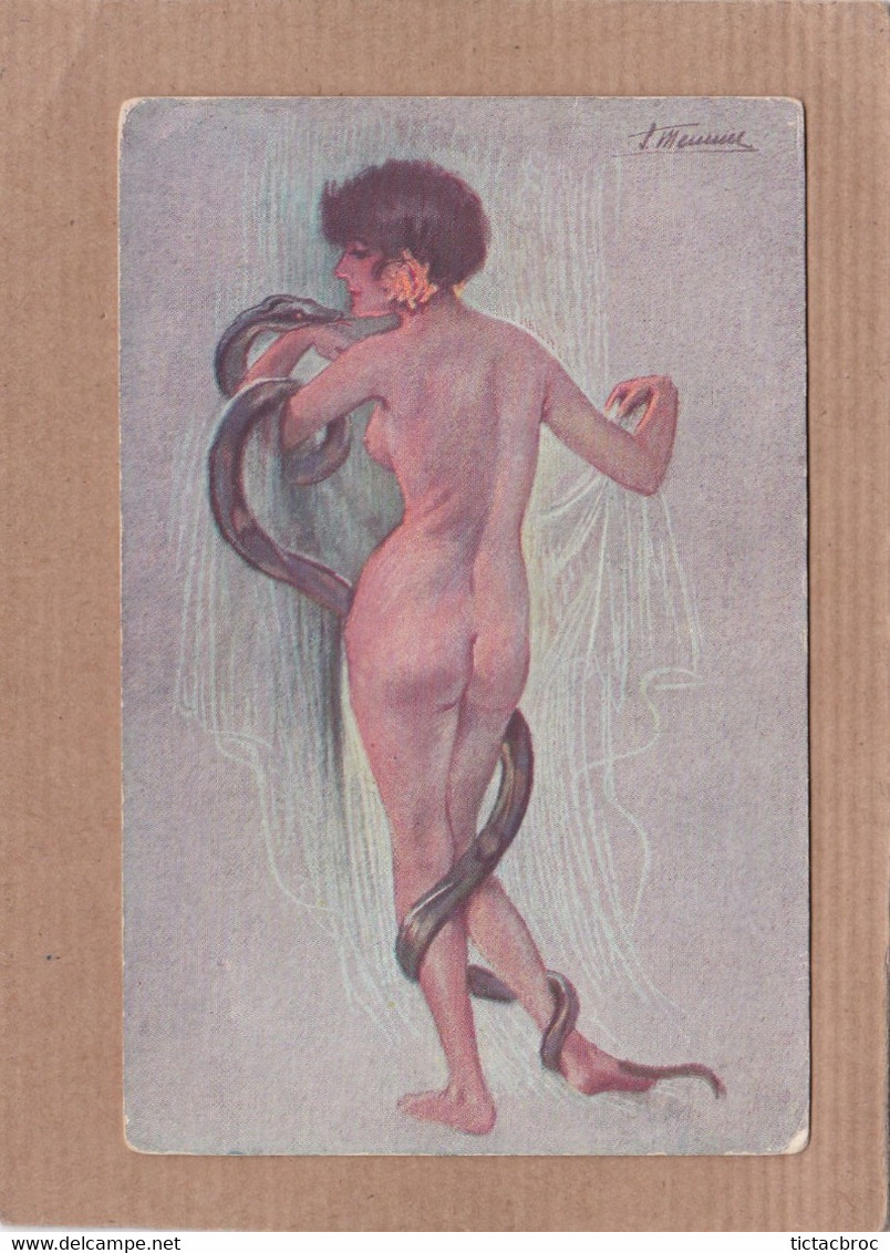 CPA S.Meunier La Femme Et Le Serpent N° 4 érotisme - Meunier, S.