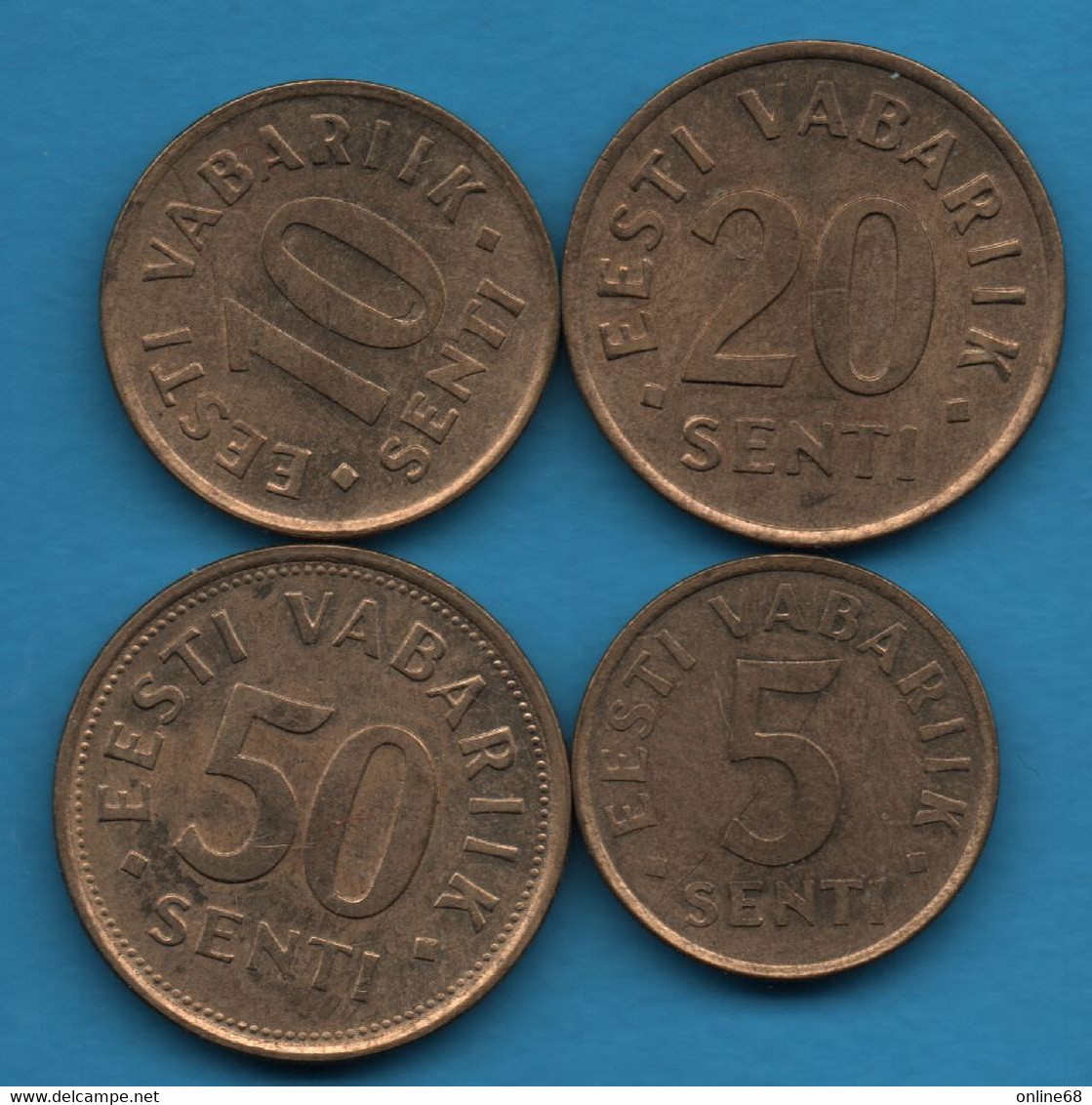 ESTONIA LOT MONNAIES 4 COINS : 5-10-20-50 SENTI 1991 - 1992 - Estonia