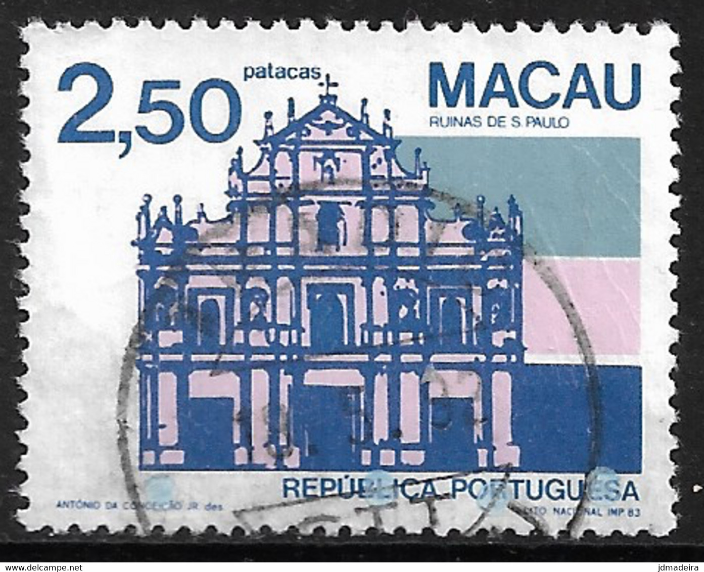 Macau Macao – 1983 Public Buildings 2,50 Pacatas Used Stamp - Gebraucht