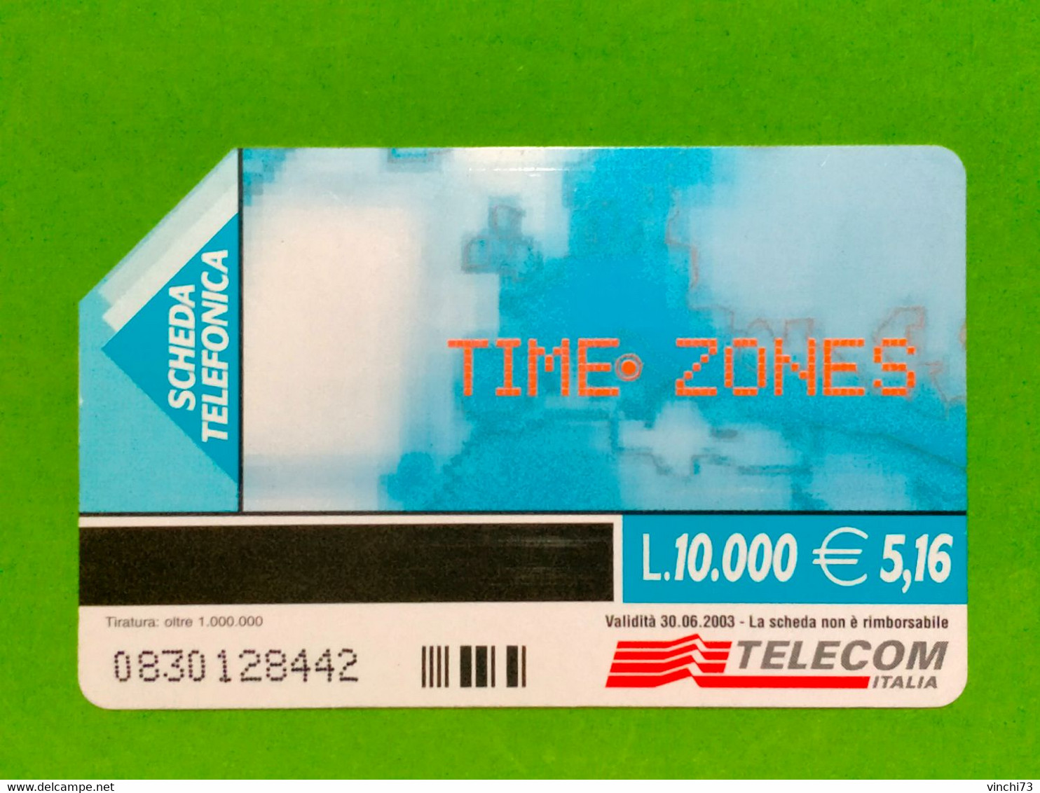 ! - ITALIA -SCHEDA TELEFONICA  TIME ZONES - Pubbliche Tematiche