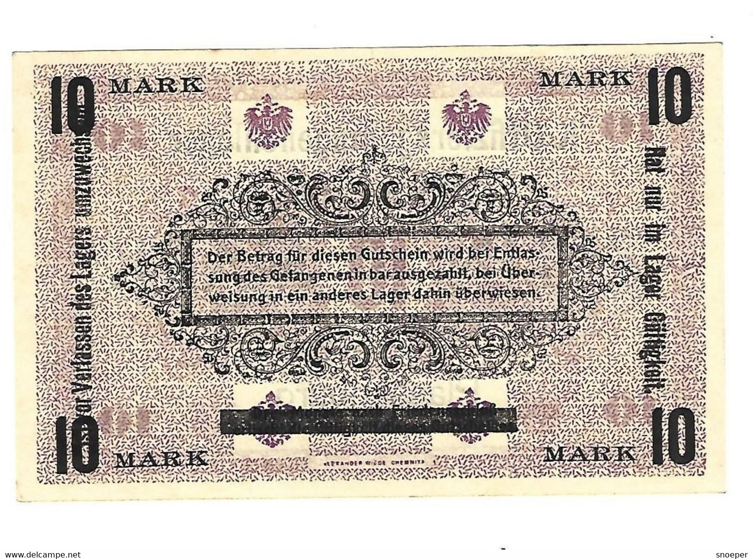 *germany Offizier  Gefangenenlager  Plassenburg 10 Mark  05.23a - Other & Unclassified