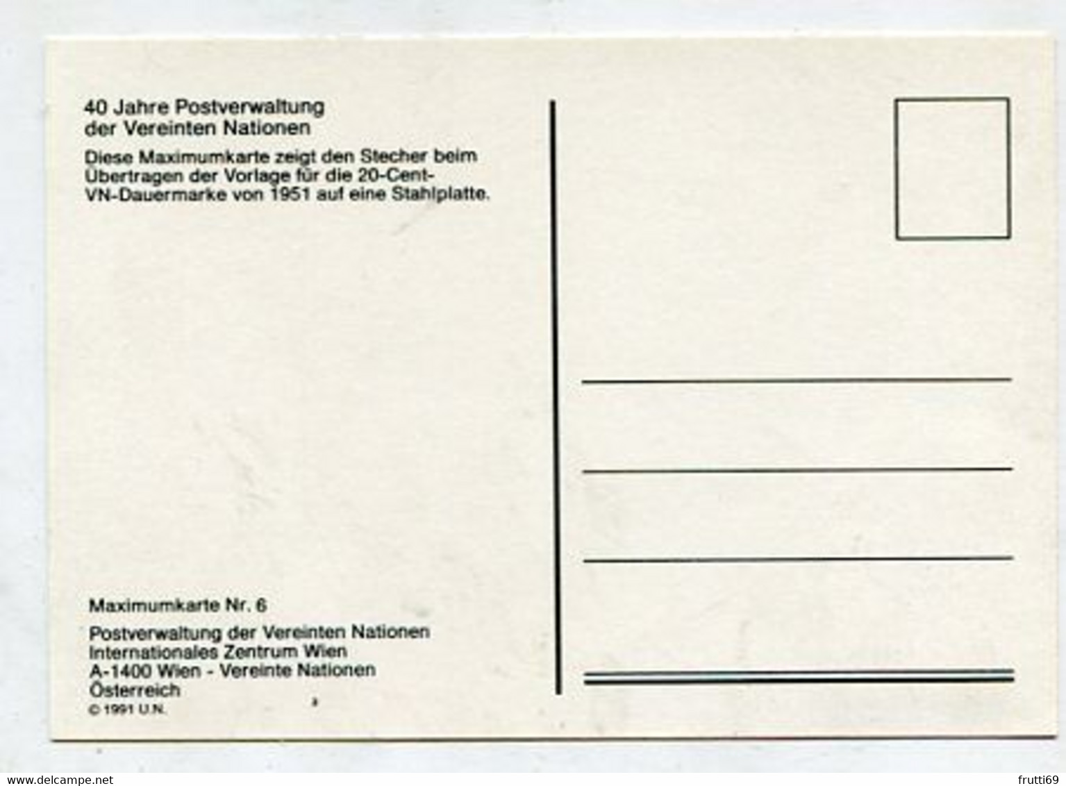 MC 099030 UNO VIENNA - Wien - 40 Jahre Postverwaltung Der Vereinten Nationen - Maximum Cards