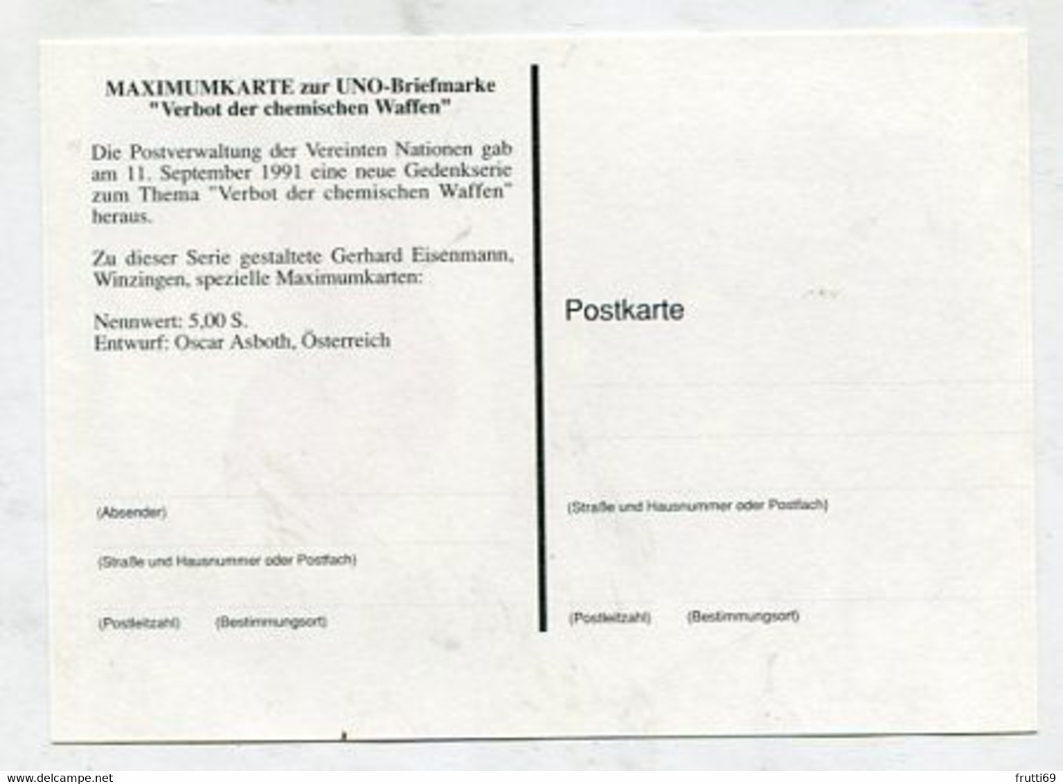 MC 099032 UNO VIENNA - Wien - Verbot Der Chemischen Waffen - Tarjetas – Máxima