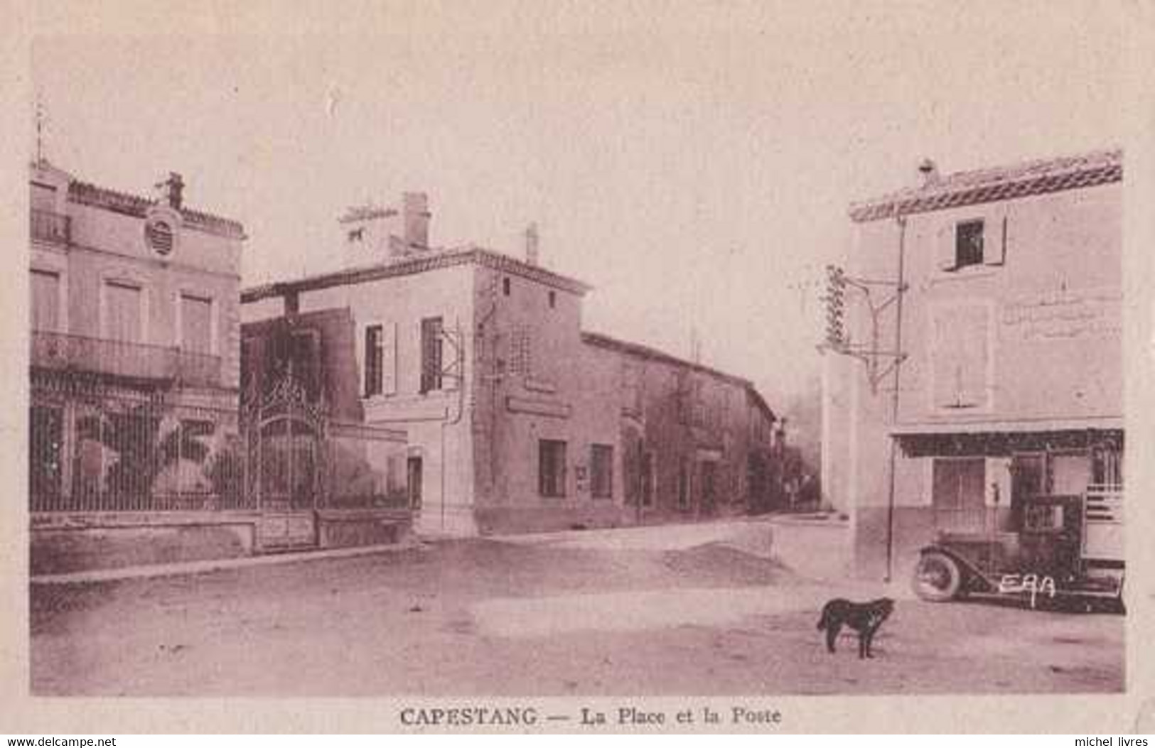 34 - Capestang - La Place Et La Poste - Circulé En 1946 - TBE - Capestang