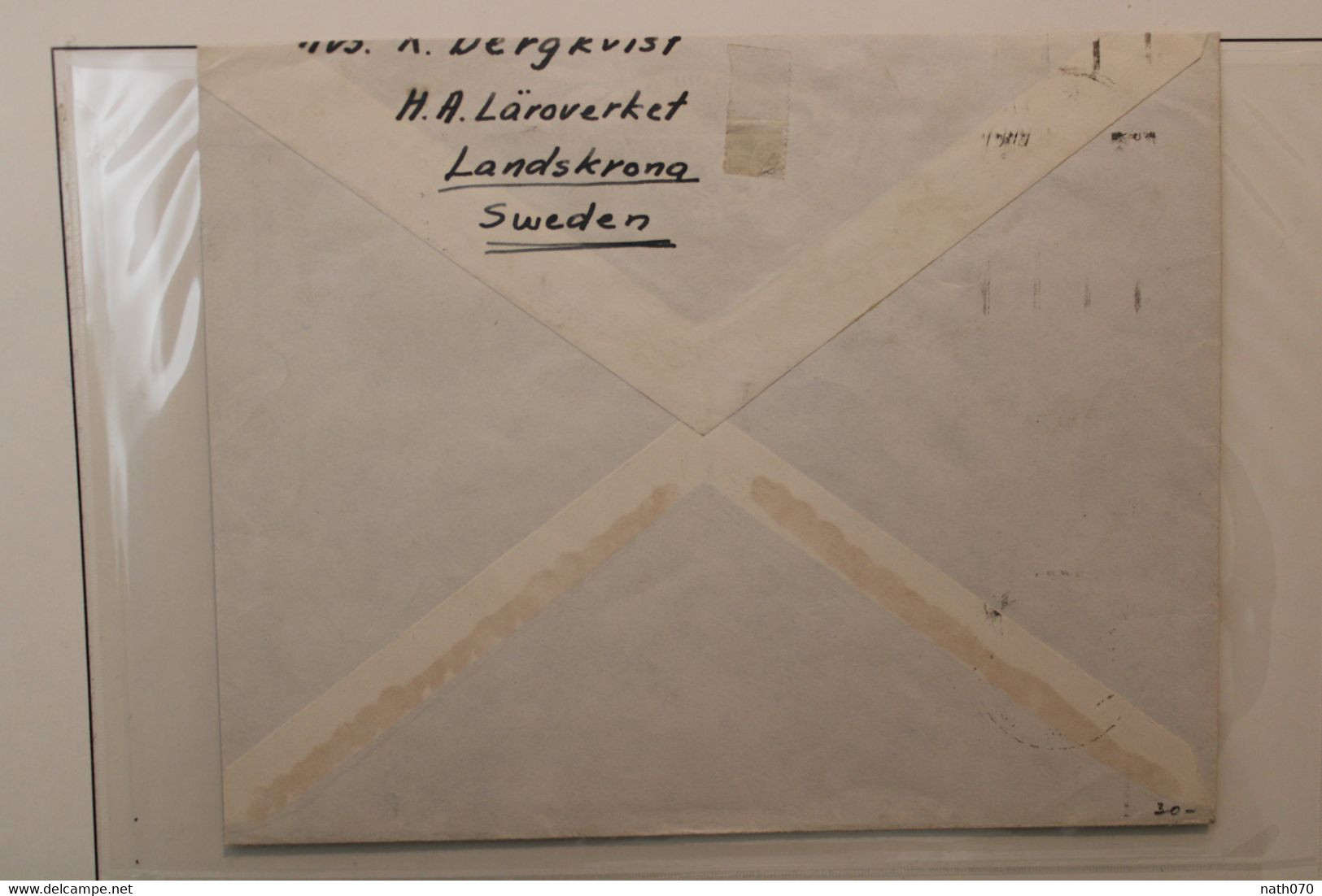 Suede 1930 Landskrona Sverige Sweden Cover Air Mail Par Avion Luftpost Flugpost Registered Recommandé Reco - Covers & Documents