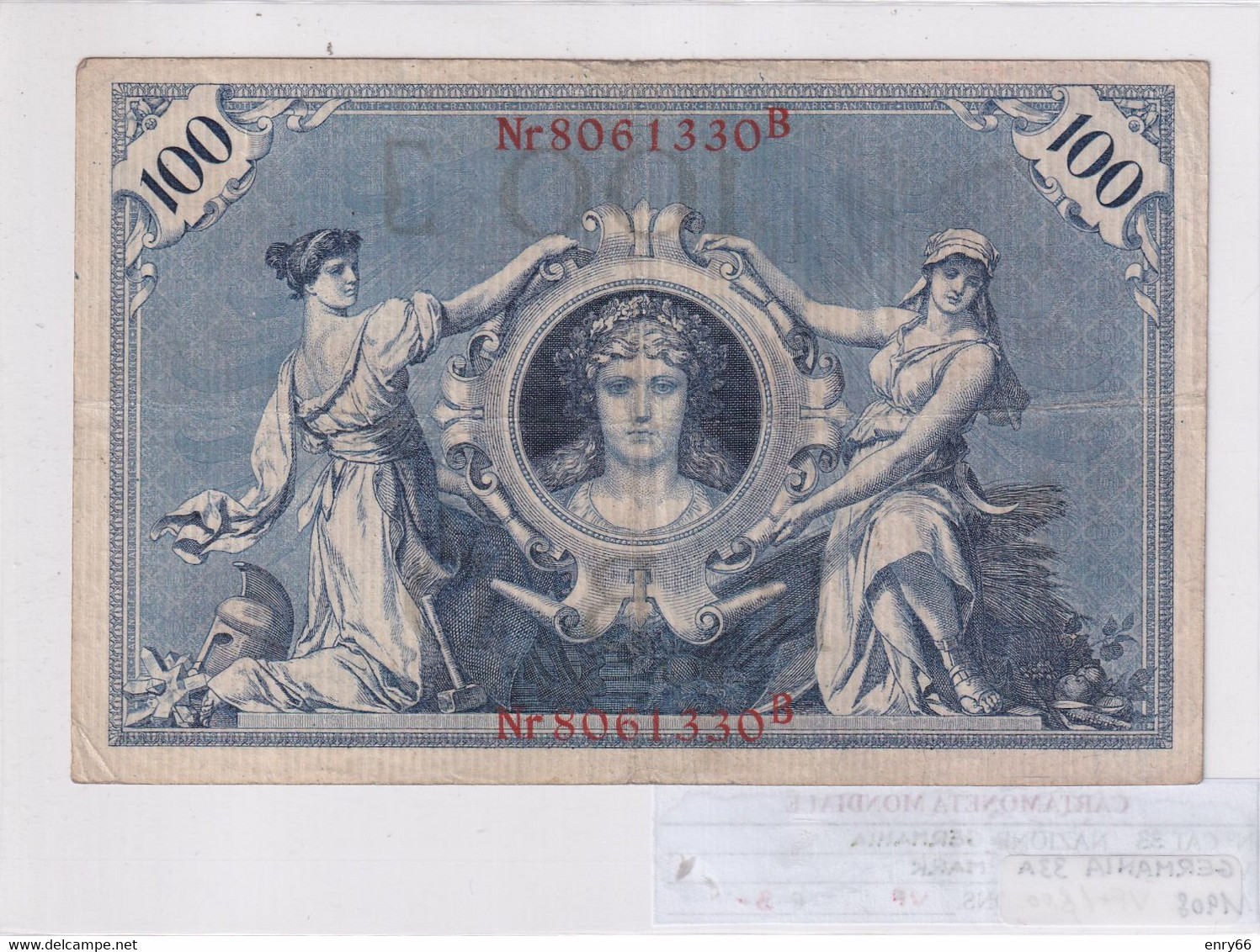 GERMANIA IMPERO 100 MARK 1908 P 33 - 100 Mark