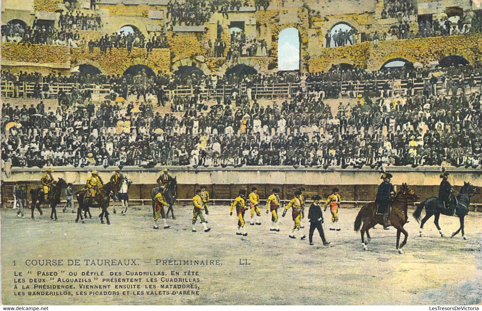 CPA - CORRIDA - Course De Taureaux - 1 - Préliminaire - LL - Colorisée - Corrida