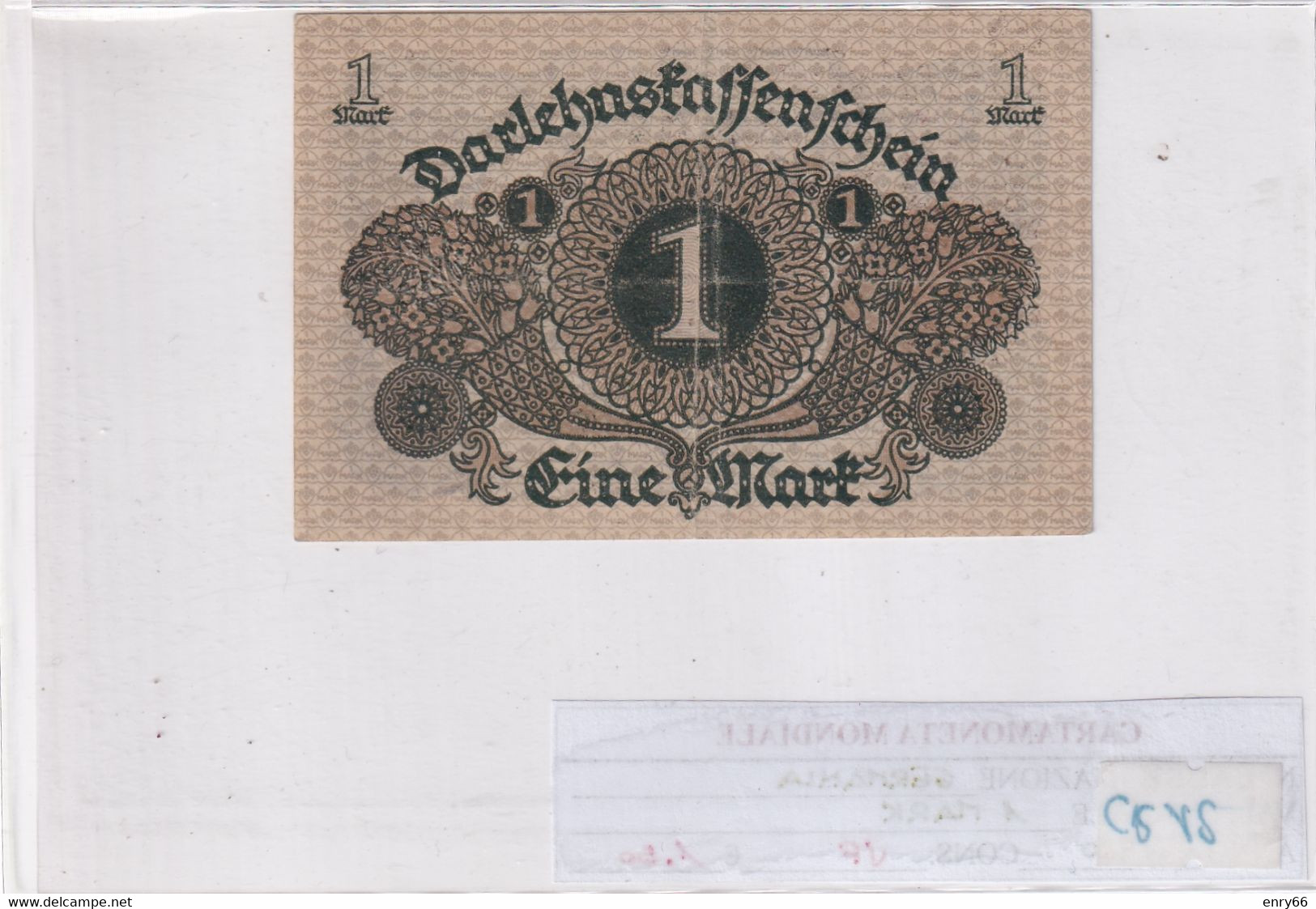 GERMANIA WEIMAR 1 MARK 1920 P 58 - 1 Mark