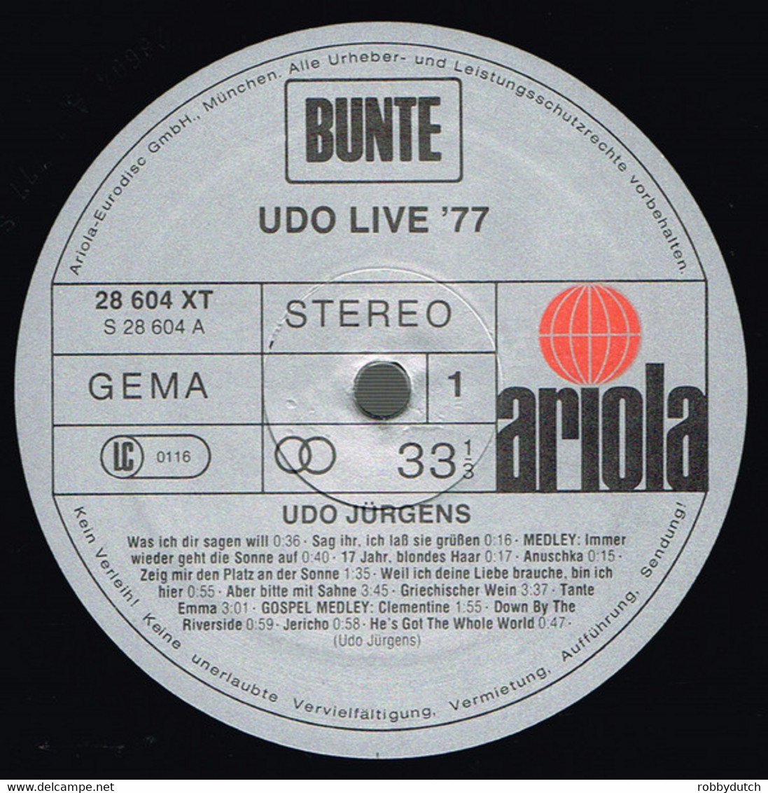 * 2LP * UDO JÜRGENS - UDO LIVE 77 (Germany 1977) - Sonstige - Deutsche Musik