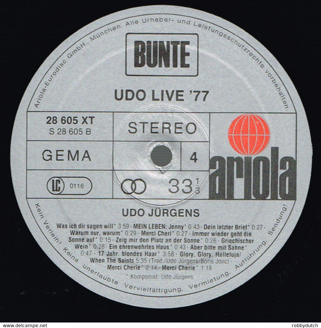 * 2LP * UDO JÜRGENS - UDO LIVE 77 (Germany 1977)