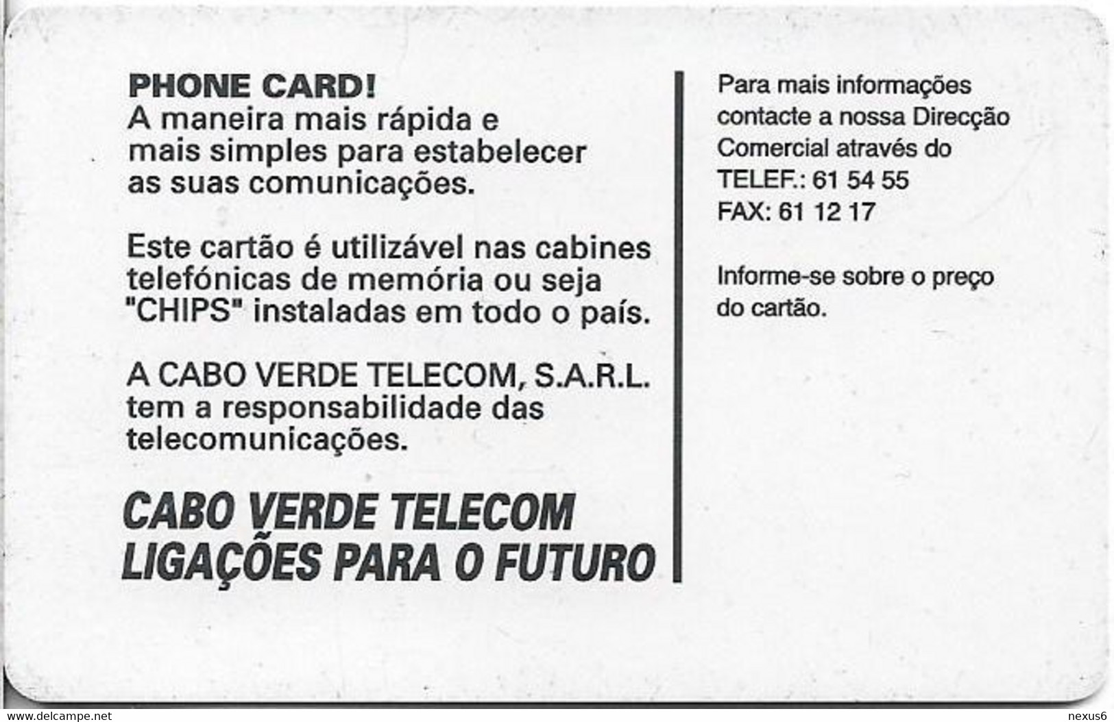 Cabo Verde - Cabo Verde Telecom - Palm Trees, 05.1997, 150U, 45.000ex, Used - Kaapverdische Eilanden