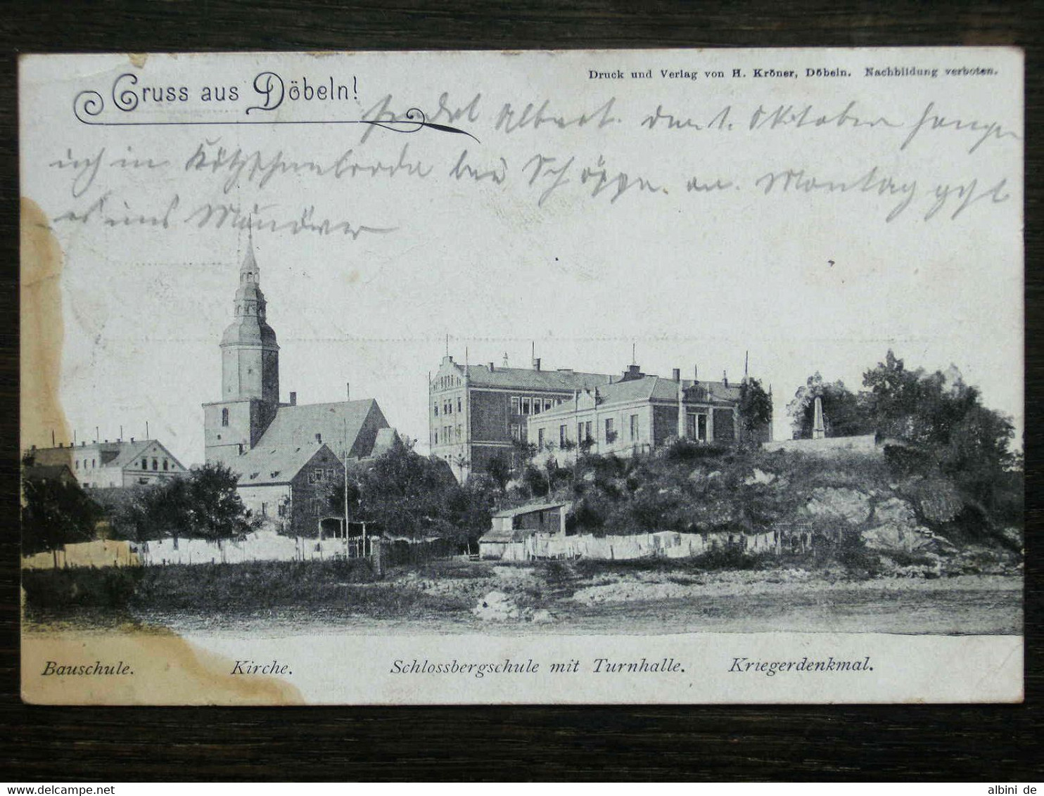 243 - AK DÖBELN - Bauschule, Kirche, Schlossbergschule Mit Turnhalle, Kriegerdenkmal 1904 - Doebeln