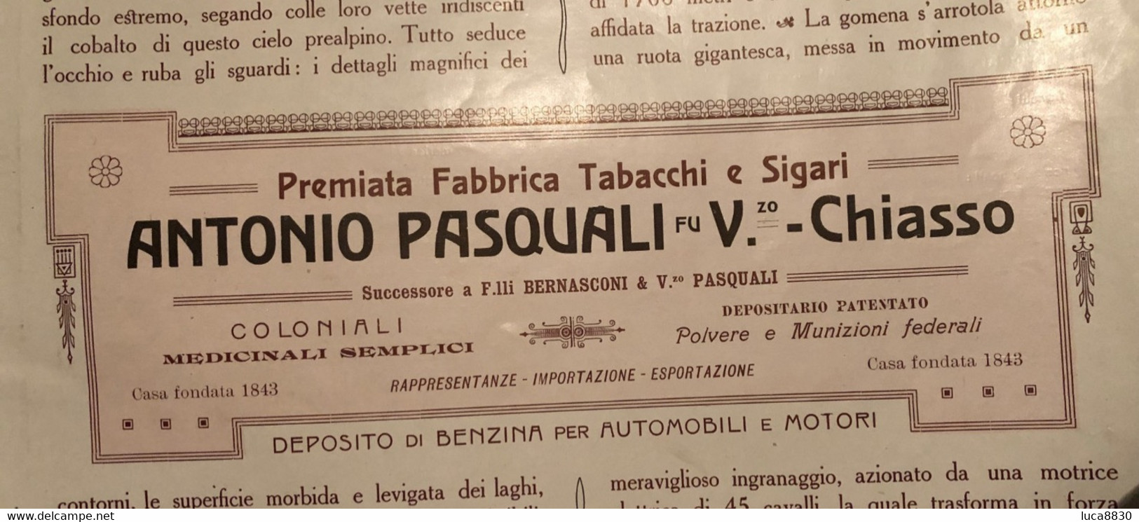 Chiasso Fabbrica Tabacchi Pasquali Antonio - Chiasso