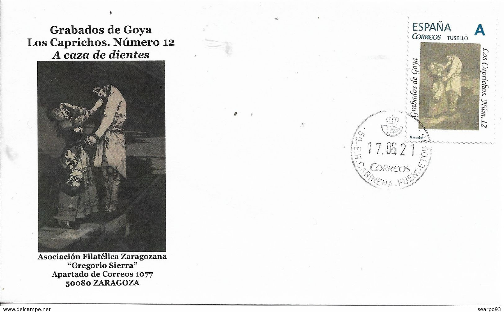 SPAIN. COVER GOYA ENGRAVINGS. LOS CAPRICHOS. 12 - Covers & Documents