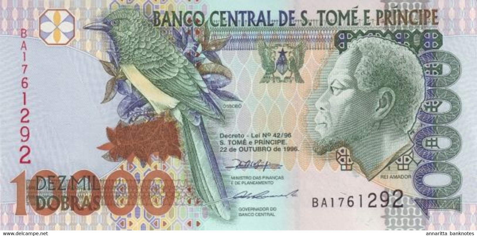 Sao Tome And Principe 10000 Dobras 1996, UNC, P-66b, ST304b - São Tomé U. Príncipe