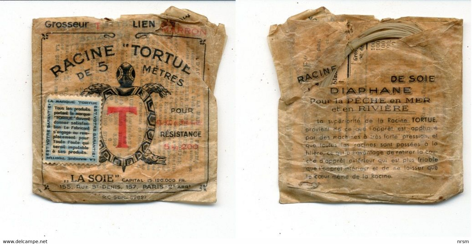 Matériel De Pêche / Collection Thème Pêche / Ancien Sachet De Bas De Ligne "T" De Marque : TORTUE - Fischerei