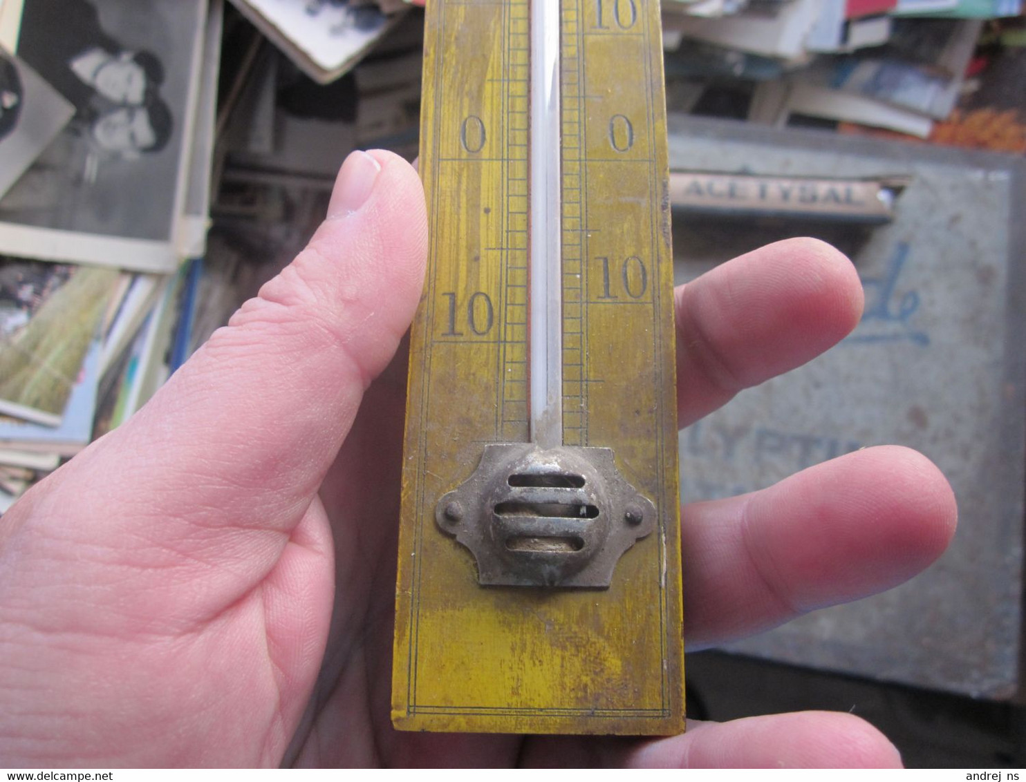 Old Wooden Thermometer Around 1920-1930 Dimensions 25 Cm - Andere Toestellen