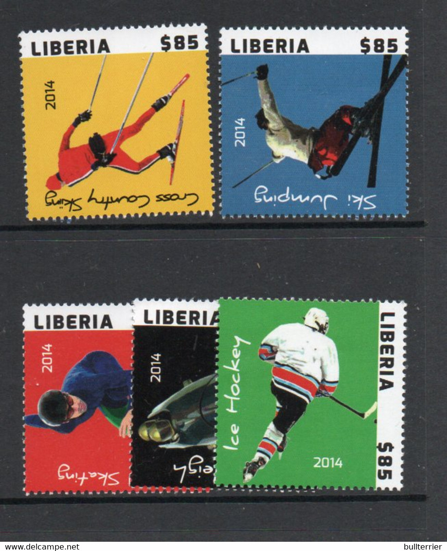 OLYMPICS - LIBERIA- 2014 - SOCHI WINTER OLYMPICS SET OF 5 MINT NEVER HINGED - Winter 2014: Sotschi