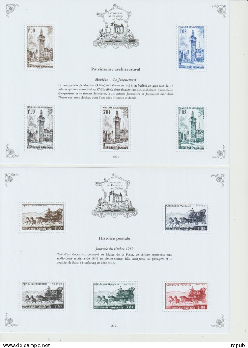 France Patrimoine 2021 Complet BS 21 à 30 + BS30A Napoléon Neuf ** MNH - Mint/Hinged