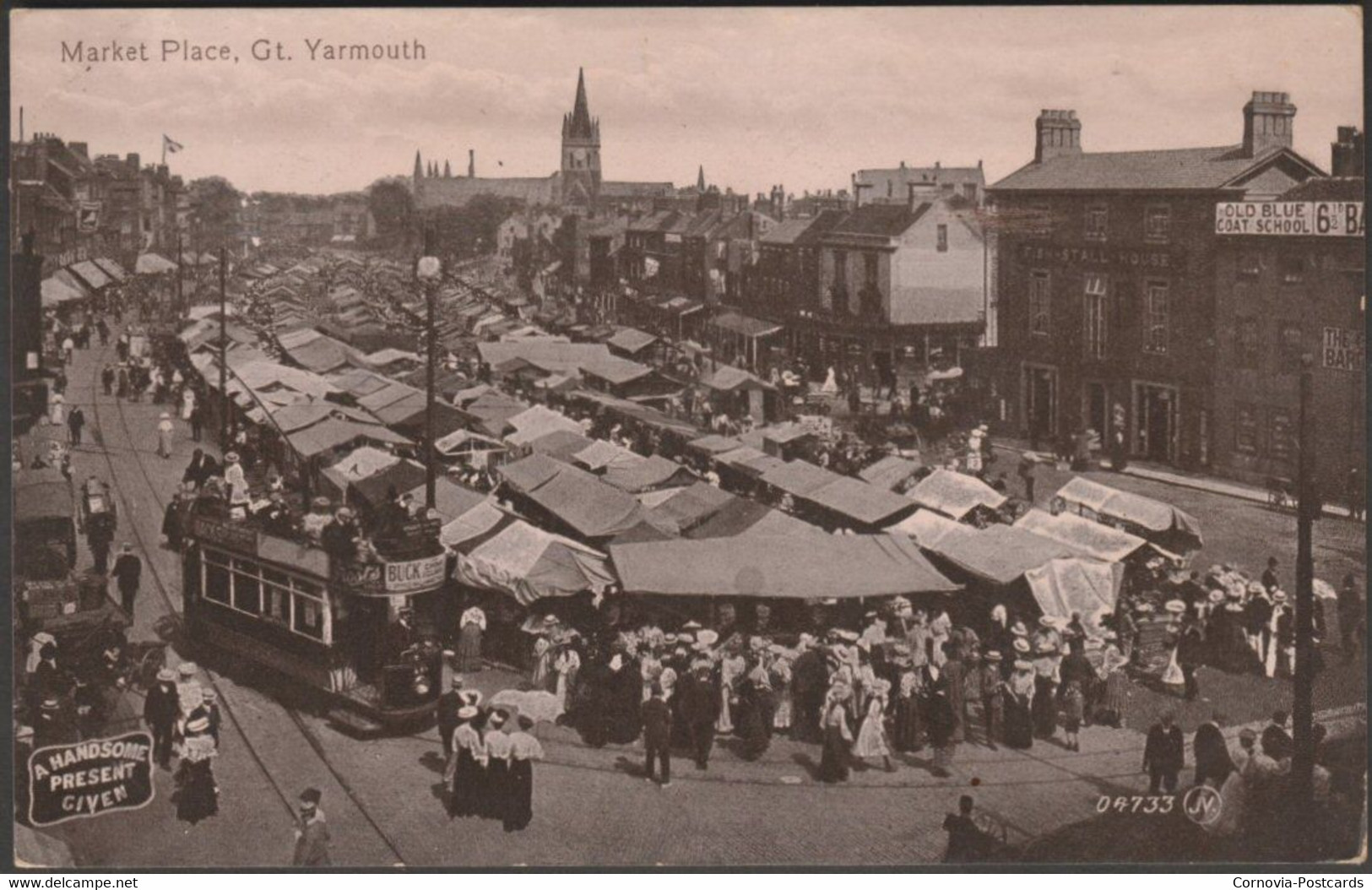 Market Place, Great Yarmouth, Norfolk, 1913 - Valentine's Postcard - Great Yarmouth