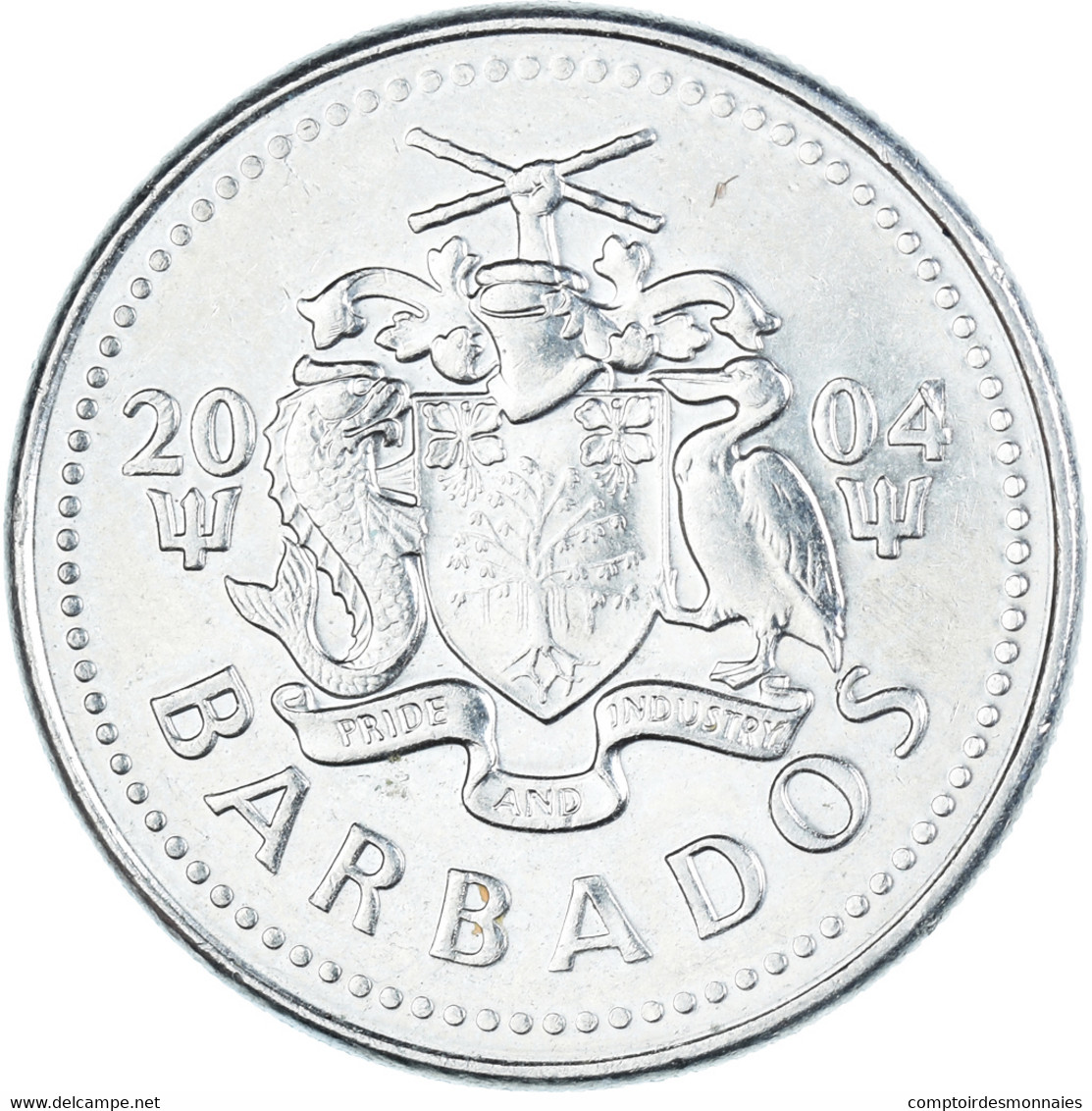 Monnaie, Barbade, 25 Cents, 2004 - Barbades