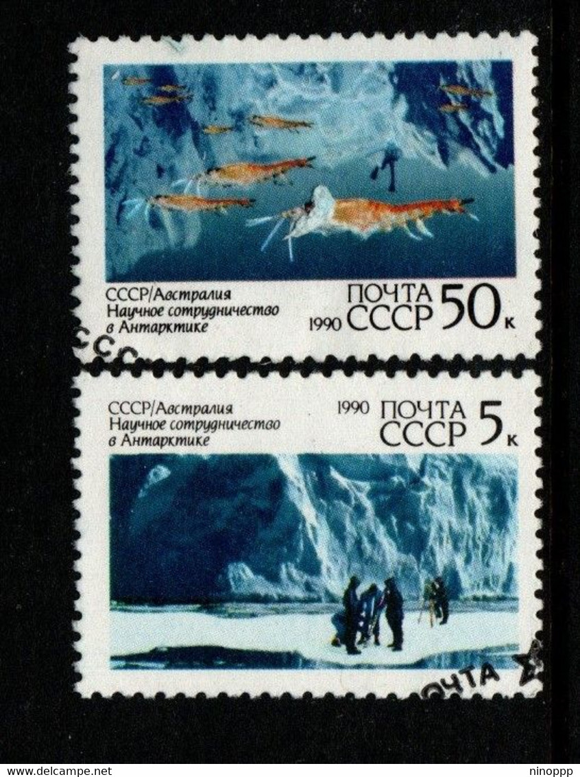 Russia SG 6151-52  1990 Scientific Co-operation In Antarctica,used - Oblitérés