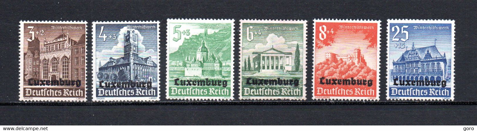 Luxemburgo  ( Ocupación Alemana )   1941 .-  Y&T  Nº   33/37-40    ( 36  Falta Punta ) - Bezetting