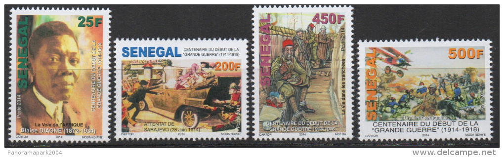 Sénégal 2014 Mi. 2216/2219 Centenaire Première Guerre Mondiale World War 1914 Weltkrieg Avion Airplane Flugzeug MNH - WO1