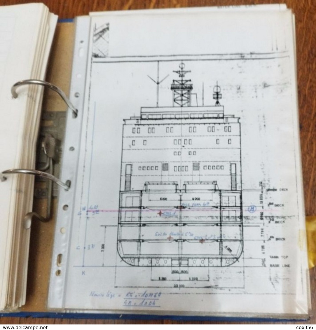 Documents HORNBAY NAVIRES CMA Portes Containers. 7 Grands PLAN Du Cargo Et Divers Documents Dans Un Classeur De 2.5 Kg - Technics & Instruments