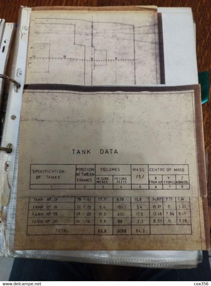 Documents HORNBAY NAVIRES CMA Portes Containers. 7 Grands PLAN Du Cargo Et Divers Documents Dans Un Classeur De 2.5 Kg - Technics & Instruments