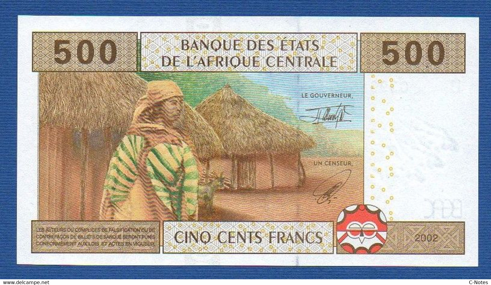 CENTRAL AFRICAN STATES - CAMEROON - P.206Ua – 500 FRANCS 2002 UNC, Serie U 039646890 - États D'Afrique Centrale