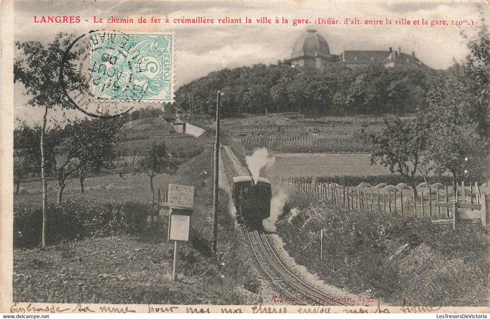 CPA Langres - Le Chemin De Fer A Cremaillere Reliant La Ville à  La Gare - A Veyssiere Edit - Langres