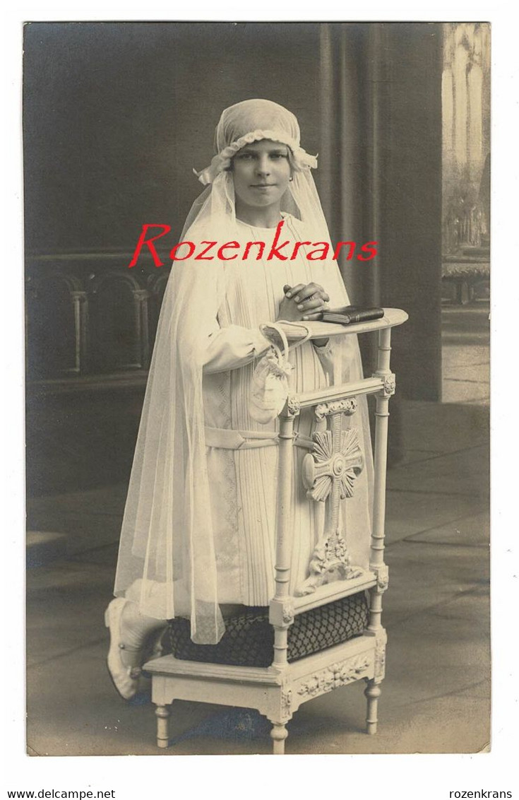 Girl Fille Enfant Child Foto Communie Communiefoto Photographe Old Photo Ancienne Studio Communion Photograpie - Ohne Zuordnung