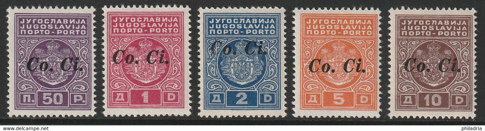 Lubiana, Ljubljana, 1941, Postage Due, Co. Ci. Overprint, Complete Set, MNH, Good Quality - Lubiana