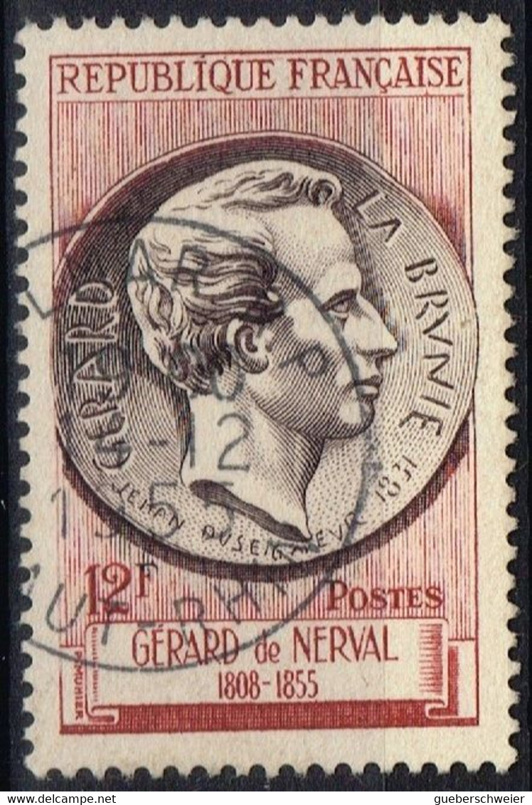 FR VAR 66 - FRANCE N° 1043 Obl. Gérard De Nerval Variété Cadre Interrompu - Used Stamps