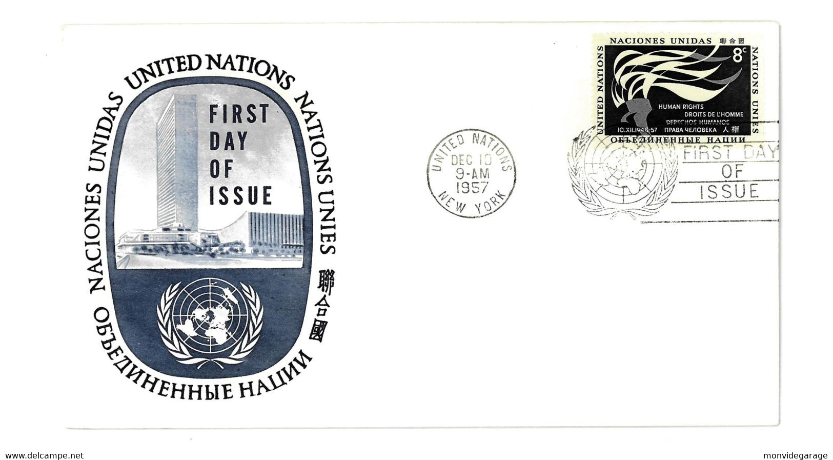 United Nations - First Day Of Issue - 1957 - New York 017 - Lettres & Documents