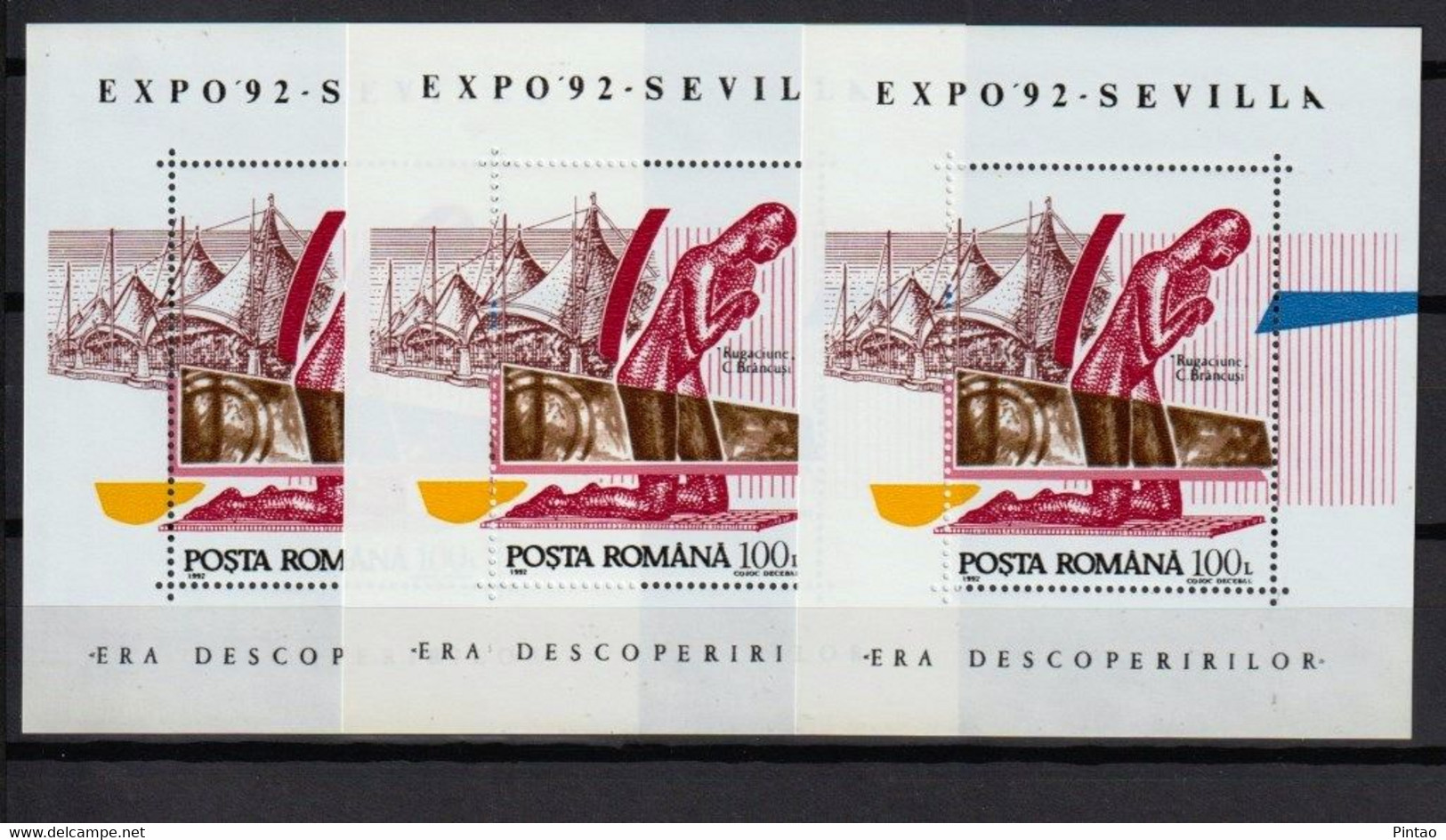 ROMÉNIA 1992- MNH  (EXPO'92)_ 3X  -  RMN0149v3r - 1992 – Séville (Espagne)