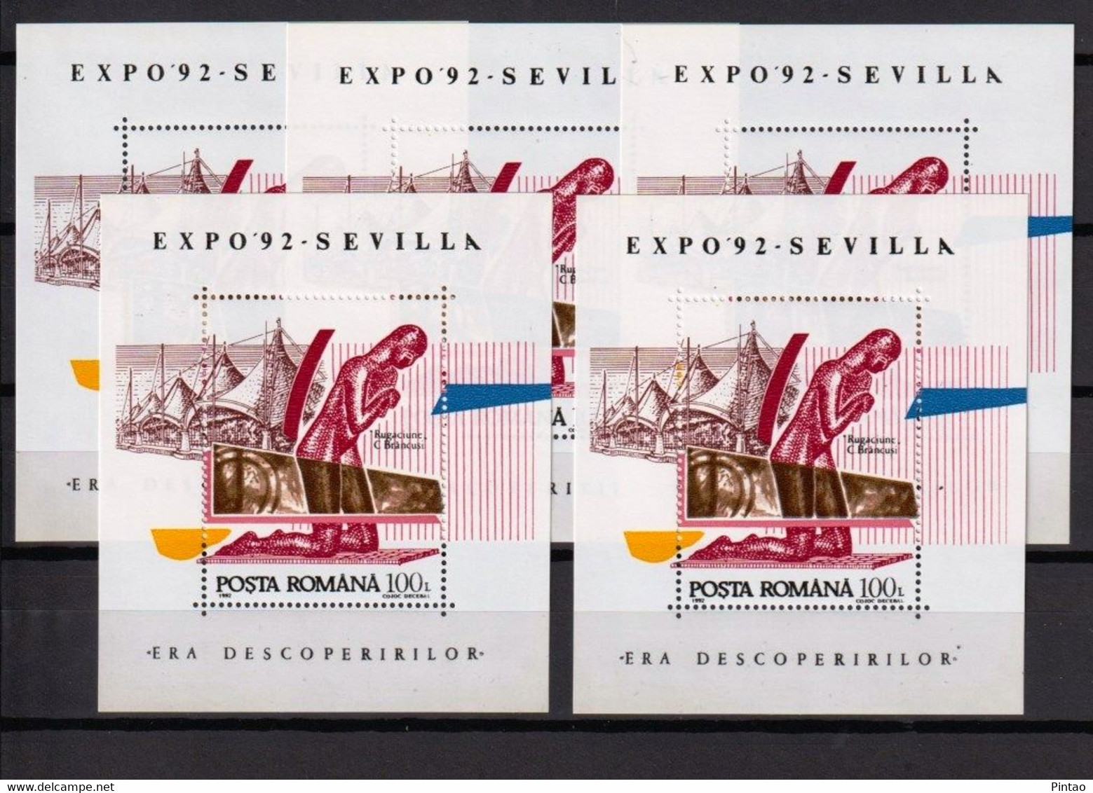 ROMÉNIA 1992- MNH  (EXPO'92)_ 5X -  RMN0149v5r - 1992 – Séville (Espagne)