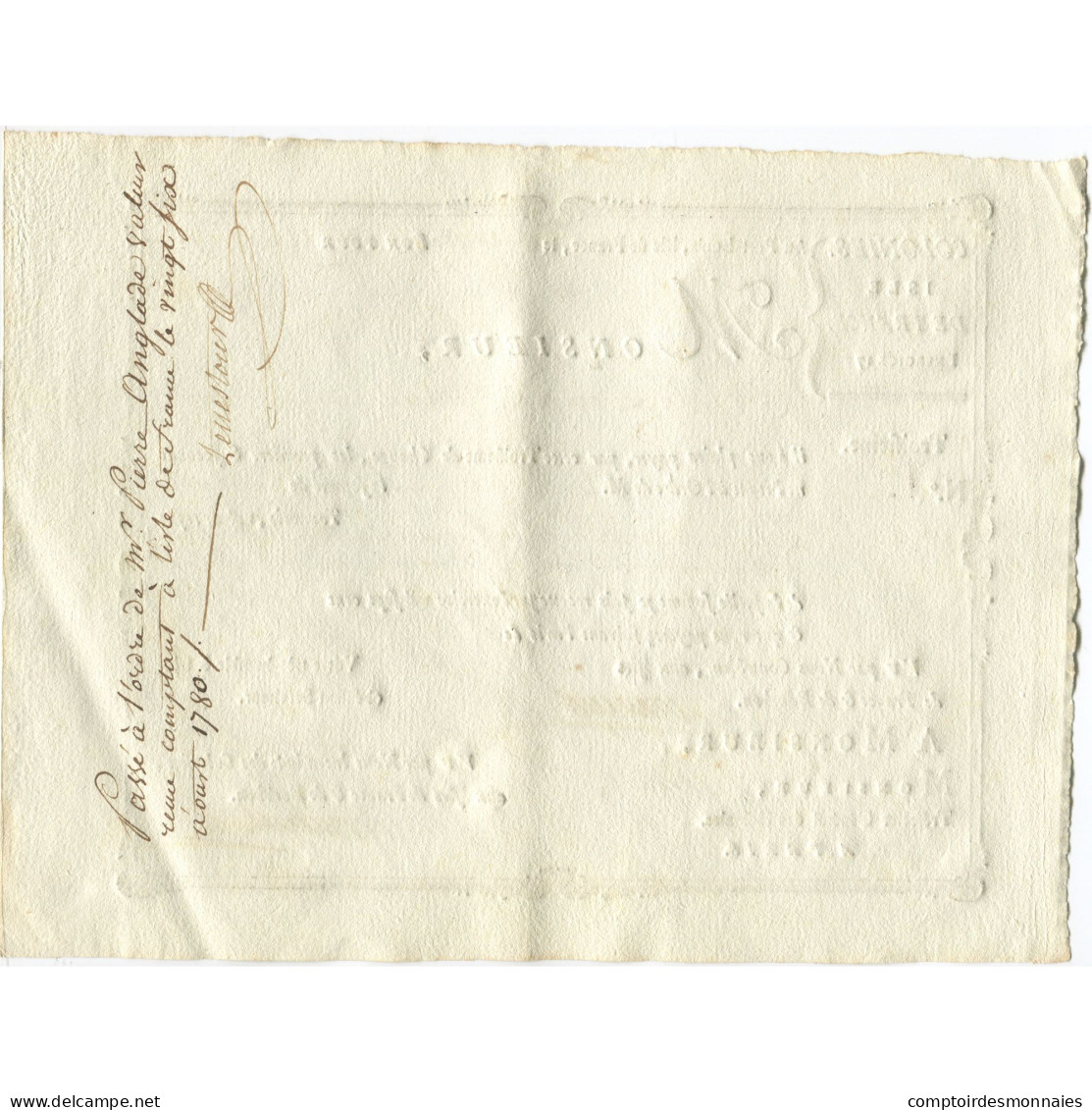 France, Traite, Colonies, Isle De France, 15000 Livres, L'Orient, 1780, SUP - ...-1889 Francs Im 19. Jh.