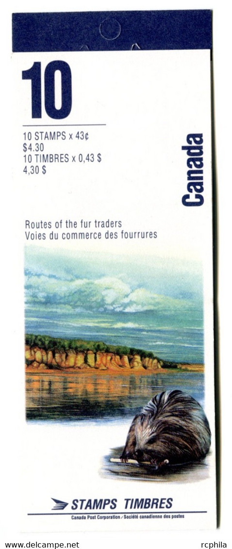 RC 20986 CANADA VOIES DU COMMERCE DES FOURRURES - FUR TRADERS CARNET COMPLET BOOKLET MNH NEUF ** - Volledige Boekjes