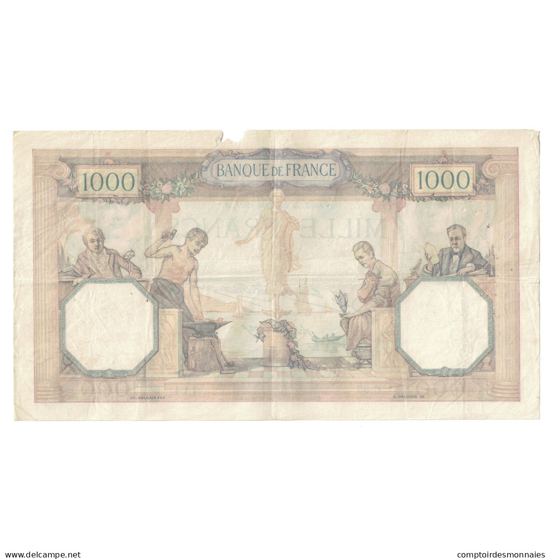 France, 1000 Francs, Bleu Et Rose, 1927, G.85, TB, Fayette:37.1, KM:79a - 1 000 F 1889-1926 ''Bleu Et Rose''