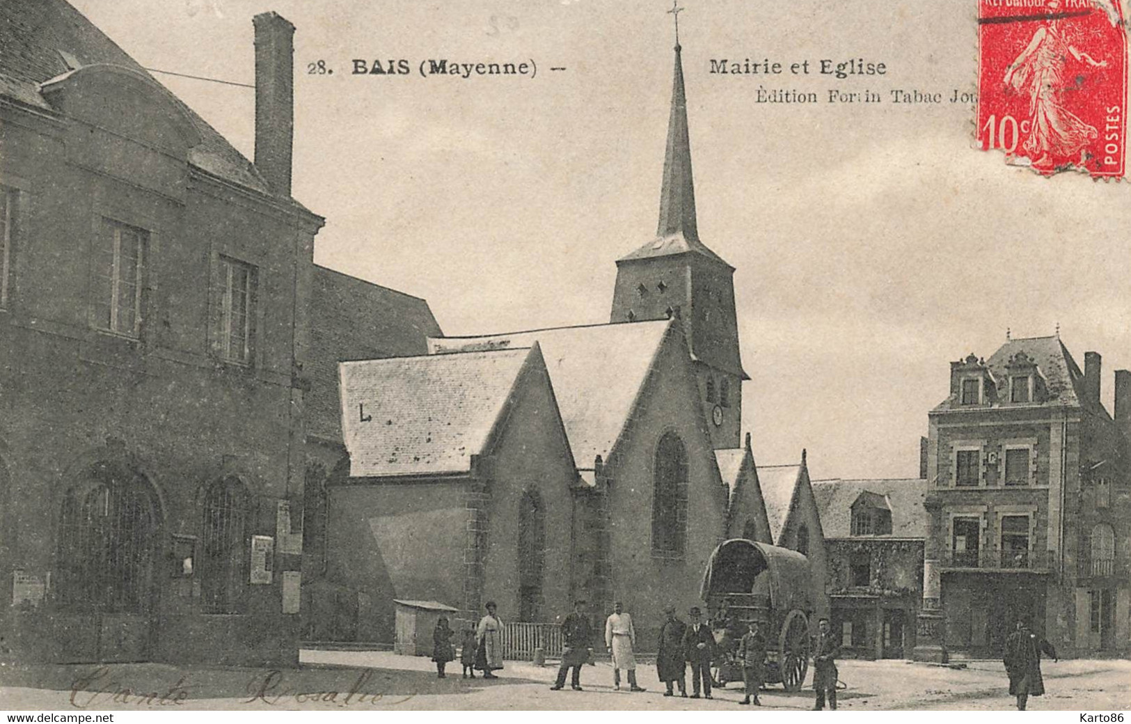 Bais * Place , Mairie Et église * Villageois - Bais