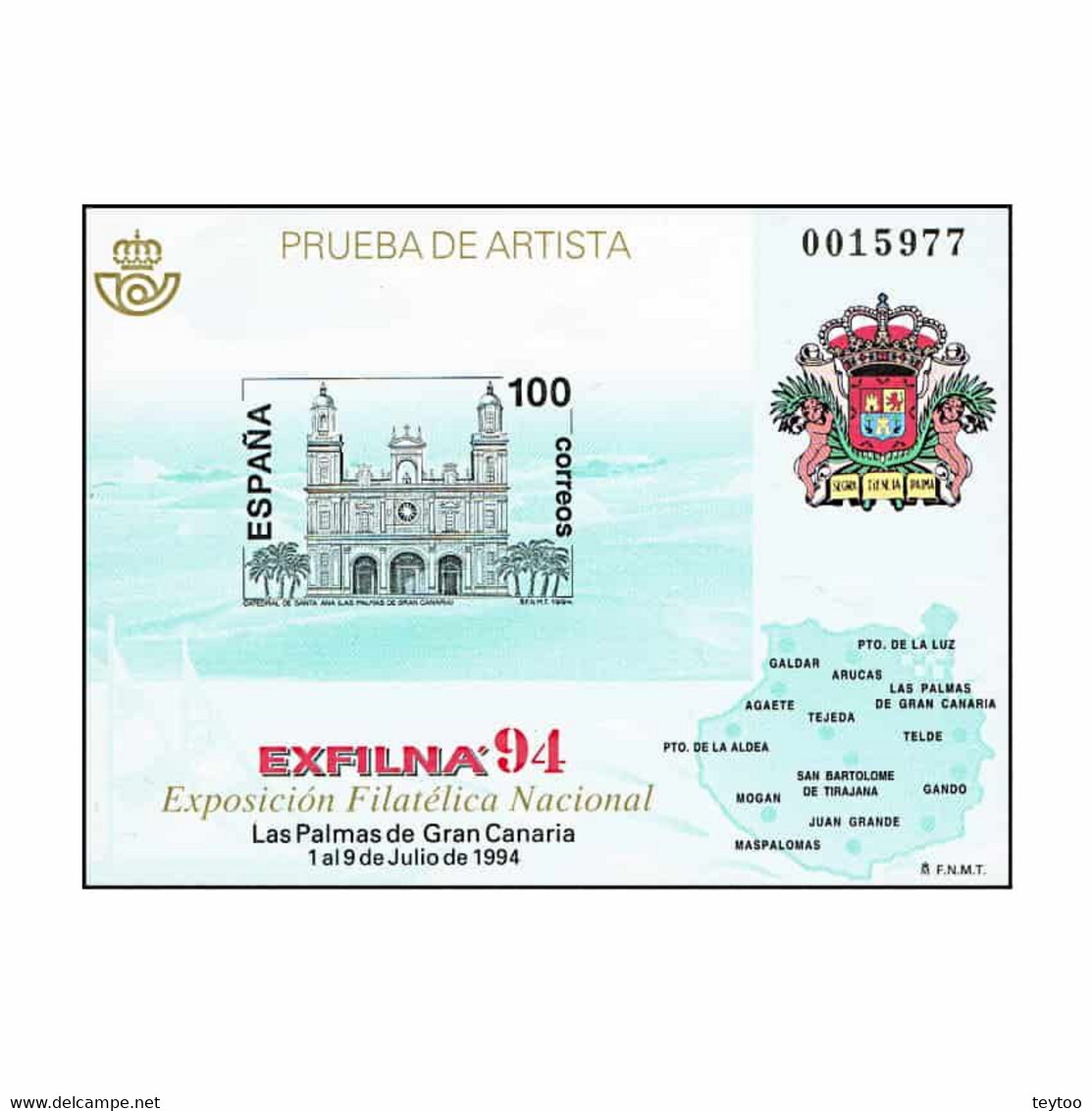 P0033# España 1994. PA. Exfilna 94. Las Palmas (M) - ED P33 - Proofs & Reprints