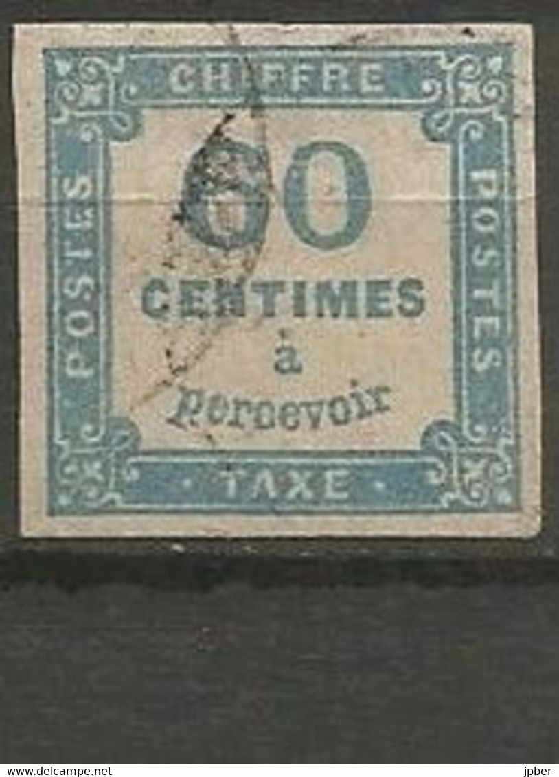 France - Timbres-Taxe - N° 9  - 60 C. Bleu - 1859-1959 Oblitérés