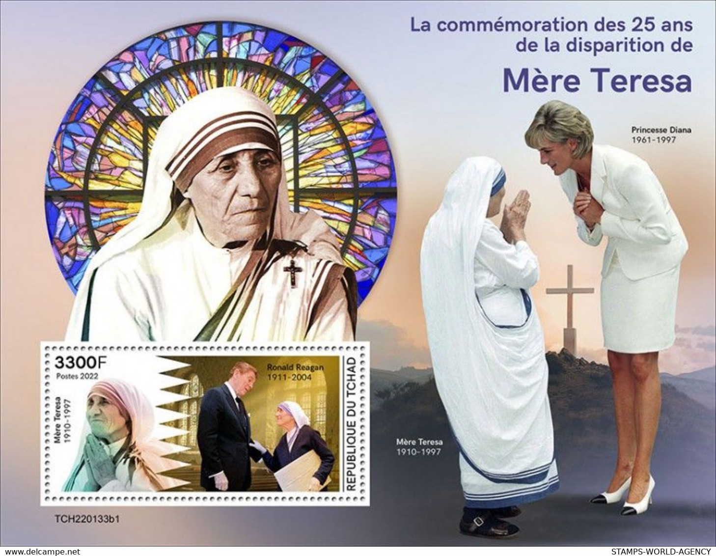 2022-08 - CHAD - MOTHER TERESA      I     1V    MNH** - Mère Teresa